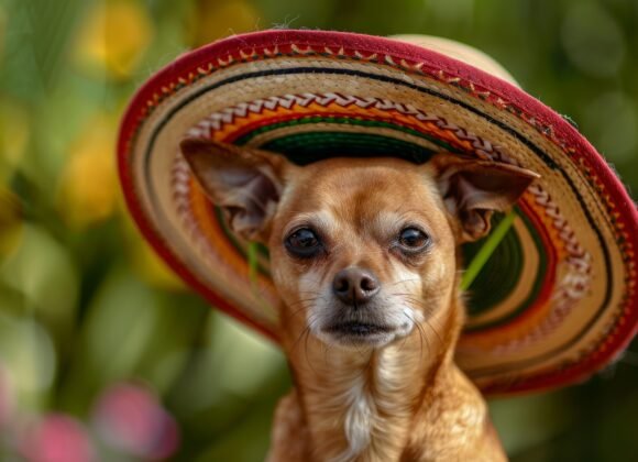 Chihuahua in a sombrero hat